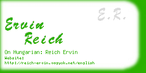 ervin reich business card